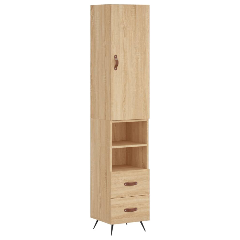 (sonoma oak, 2 drawers 2 shelves) vidaXL Highboard Sideboard Tall Storage Cabinet Side Cabinet Engineered Wood