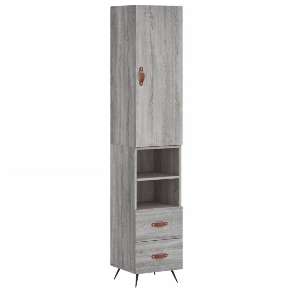 (grey sonoma, 2 drawers 2 shelves) vidaXL Highboard Sideboard Tall Storage Cabinet Side Cabinet Engineered Wood