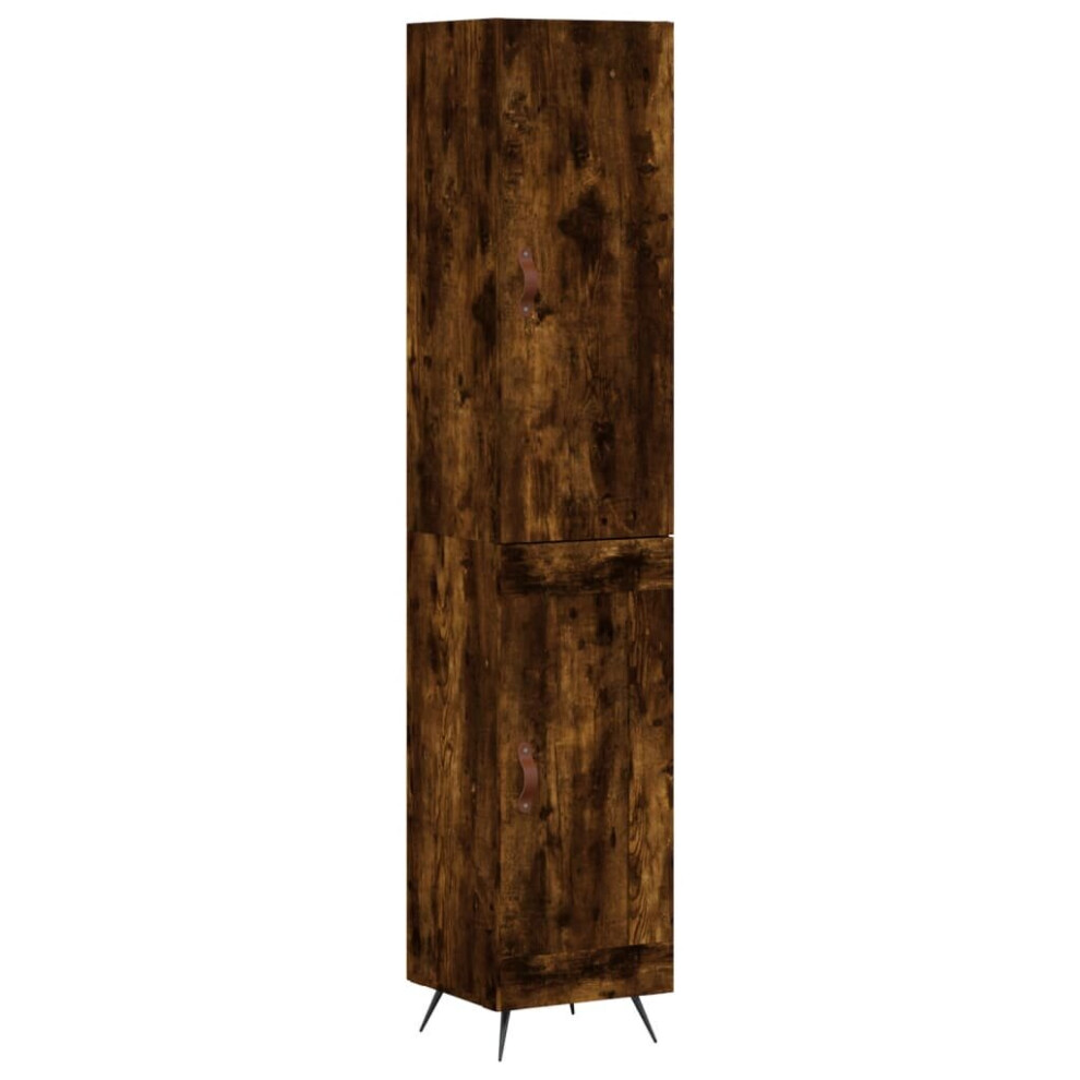 (smoked oak, 1 wood door) vidaXL Highboard Sideboard Tall Storage Cabinet Side Cabinet Engineered Wood