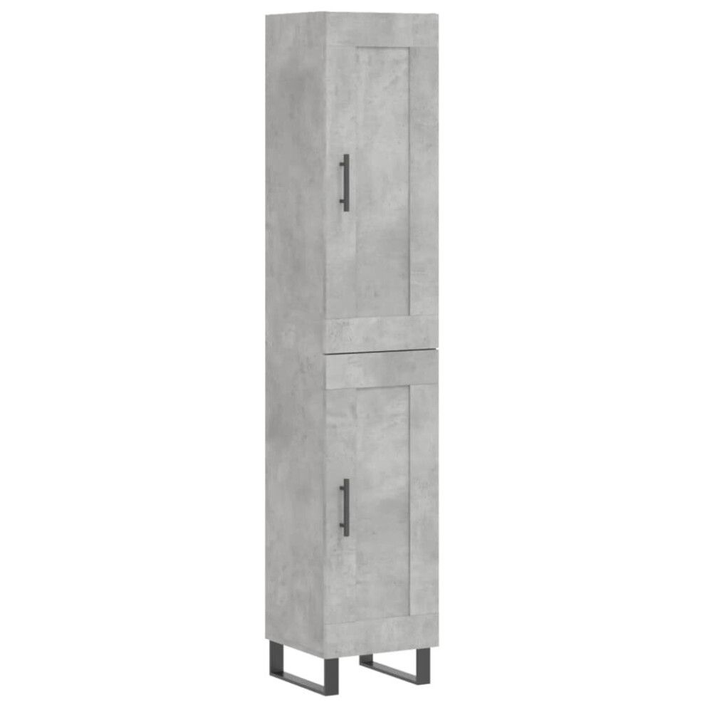 (concrete grey, 1 wood door) vidaXL Highboard Sideboard Tall Storage Cabinet Side Cabinet Engineered Wood