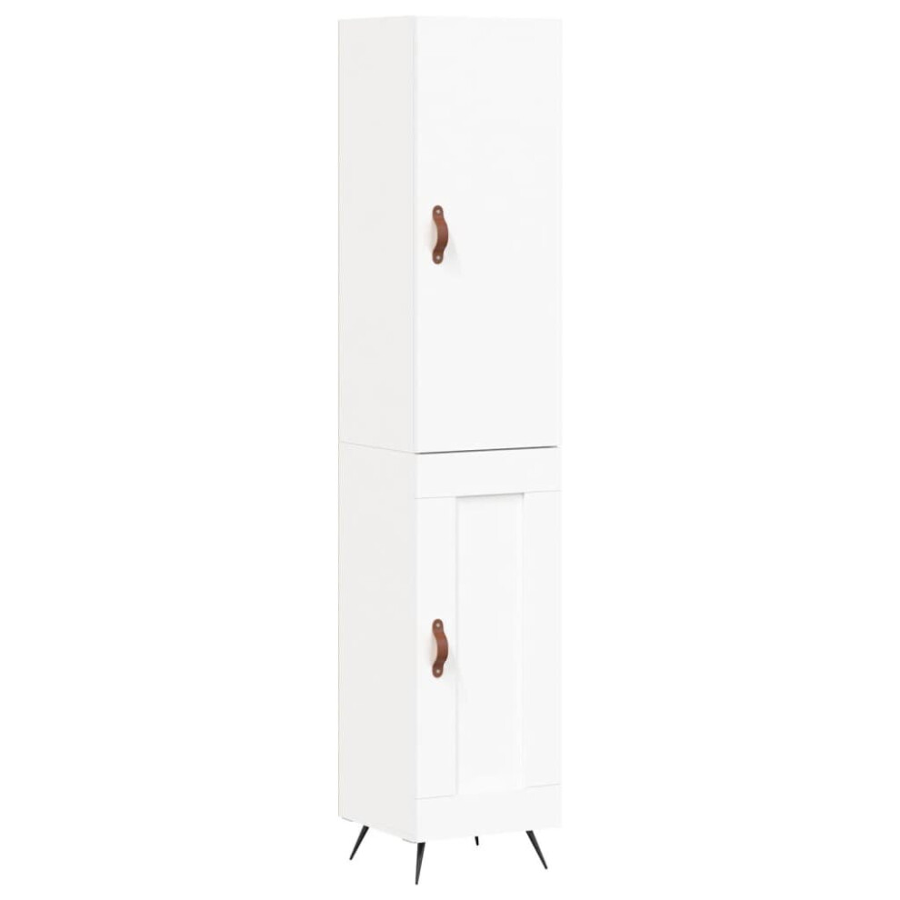 (white, 1 wood door) vidaXL Highboard Sideboard Tall Storage Cabinet Side Cabinet Engineered Wood