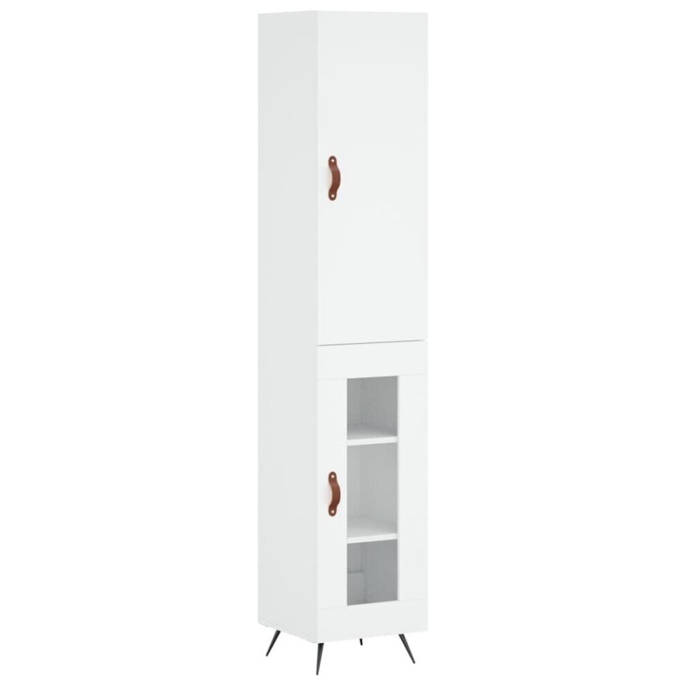 (white, 1 glass door) vidaXL Highboard Sideboard Tall Storage Cabinet Side Cabinet Engineered Wood