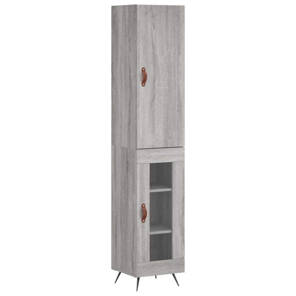 (grey sonoma, 1 glass door) vidaXL Highboard Sideboard Tall Storage Cabinet Side Cabinet Engineered Wood