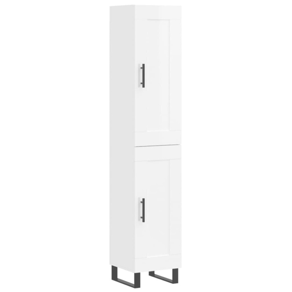 (high gloss white, 1 wood door) vidaXL Highboard Sideboard Tall Storage Cabinet Side Cabinet Engineered Wood