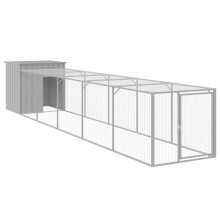 (light grey, 110 x 609 x 110 cm) vidaXL Chicken Cage Chicken Run Coop with Run Anthracite Galvanised Steel