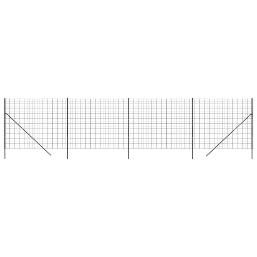 (anthracite, 2.2 x 10 m) vidaXL Wire Mesh Fence Garden Wire Fencing Mesh Outdoor Fence Galvanised Steel