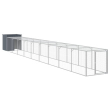 (anthracite, 110 x 1017 x 110 cm) vidaXL Chicken Cage Chicken Run Coop with Run Anthracite Galvanised Steel