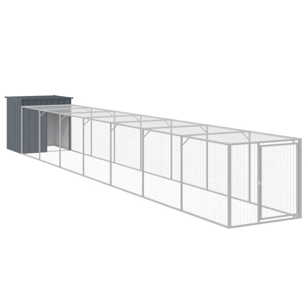 Vidaxl (Anthracite, 110 X 813 X 110 Cm) Chicken Cage Chicken Run Coop With Run Anthracite Galvanised Steel