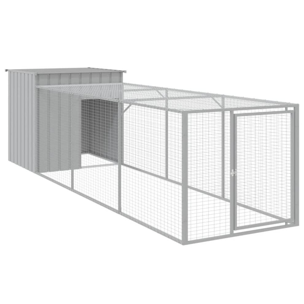 (light grey, 110 x 405 x 110 cm) vidaXL Chicken Cage Chicken Run Coop with Run Anthracite Galvanised Steel