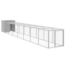 (light grey, 110 x 813 x 110 cm) vidaXL Chicken Cage Chicken Run Coop with Run Anthracite Galvanised Steel