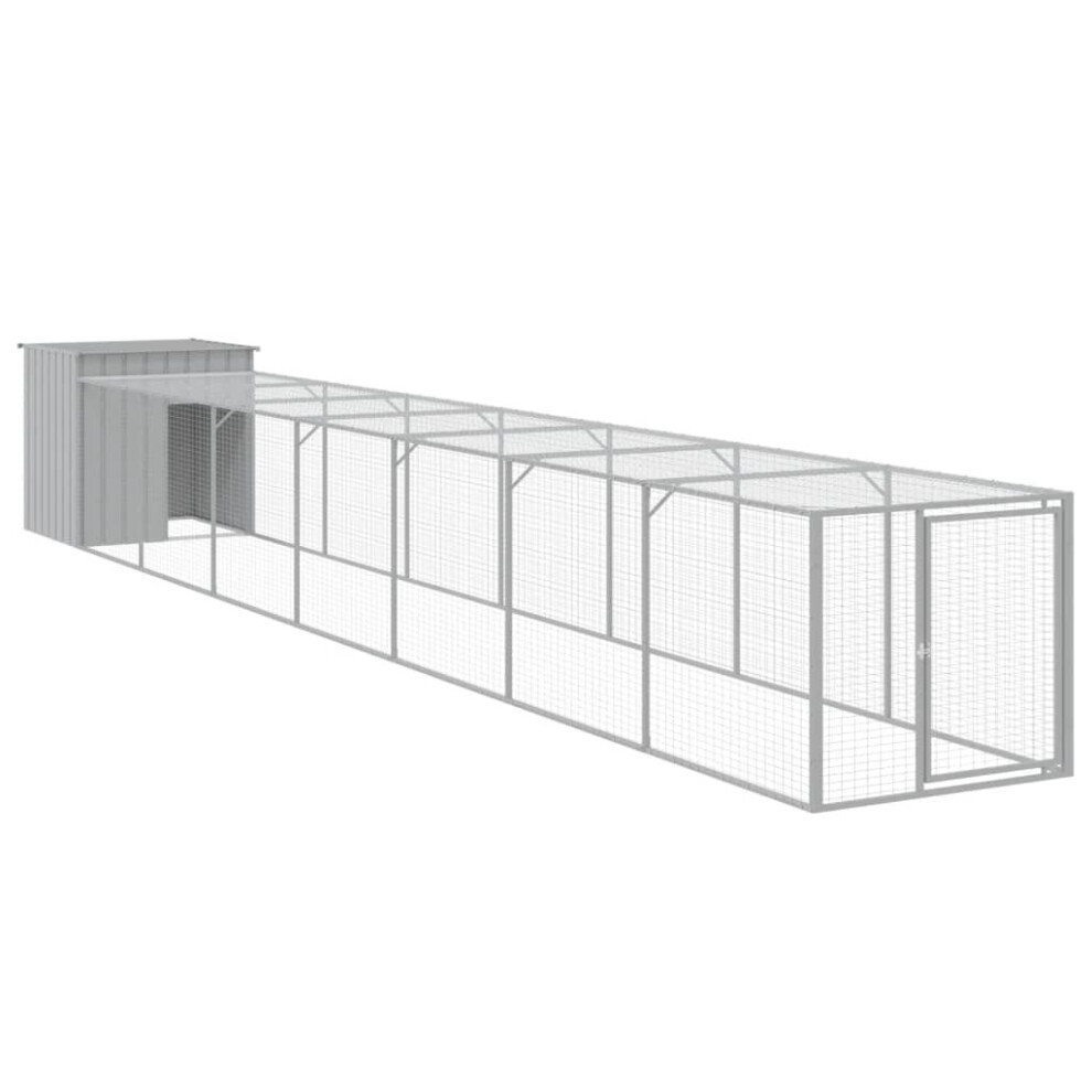 (light grey, 110 x 813 x 110 cm) vidaXL Chicken Cage Chicken Run Coop with Run Anthracite Galvanised Steel