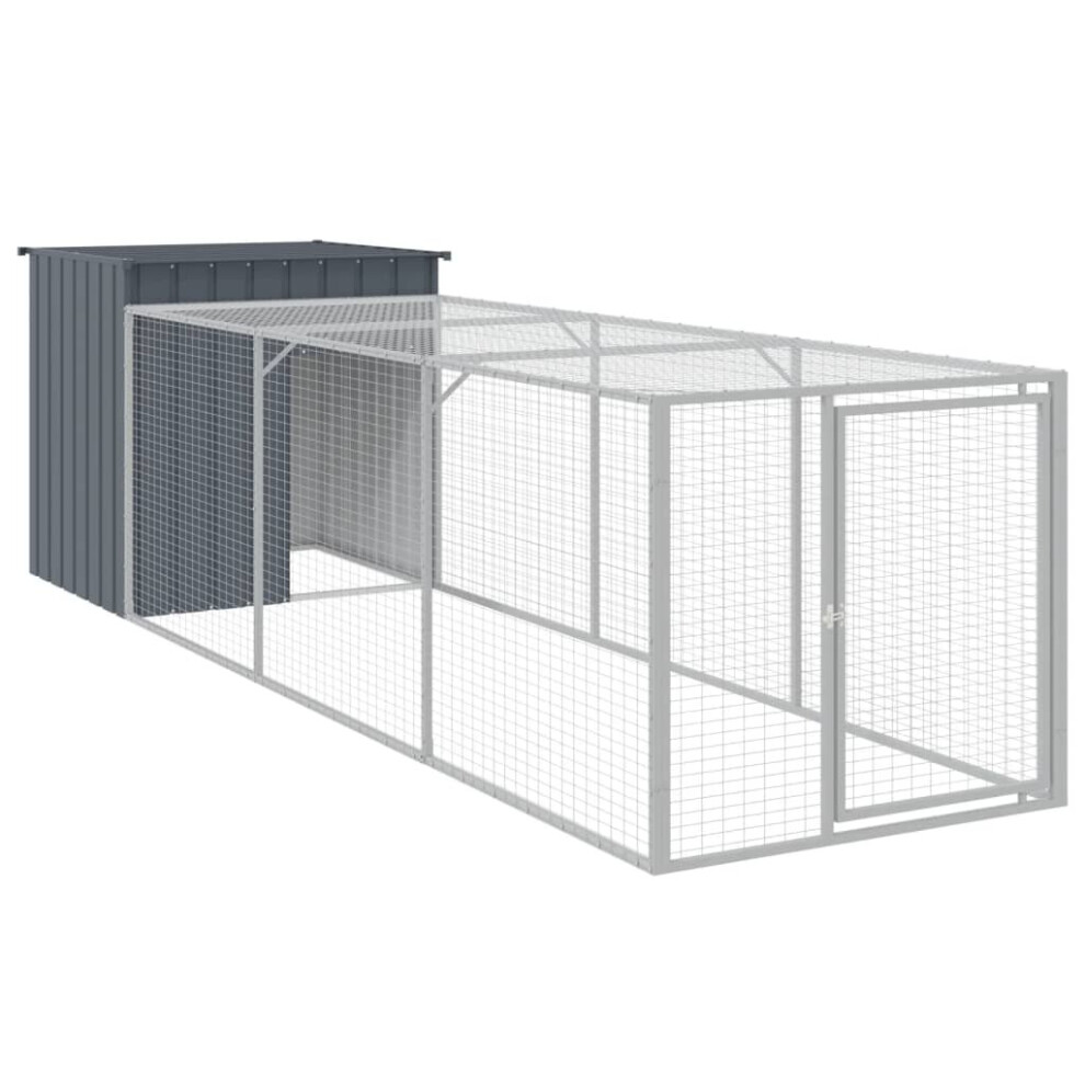 Vidaxl (Anthracite, 110 X 405 X 110 Cm) Chicken Cage Chicken Run Coop With Run Anthracite Galvanised Steel