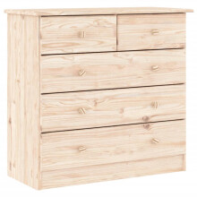 (brown) vidaXL Chest of Drawers Wooden Storage Cabinet Sideboard ALTA Solid Wood Pine