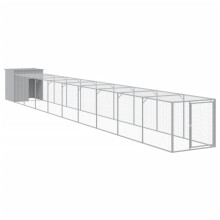 (light grey, 110 x 1017 x 110 cm) vidaXL Chicken Cage Chicken Run Coop with Run Anthracite Galvanised Steel