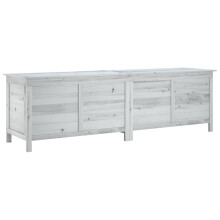 (white, 198.5 x 50 x 56.5 cm) vidaXL Garden Storage Box Outdoor Storage Chest Trunk Toy Box Solid Wood Fir