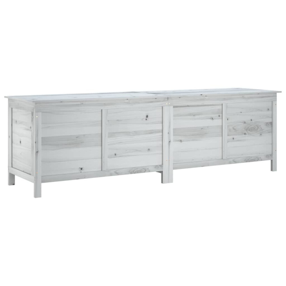 (white, 198.5 x 50 x 56.5 cm) vidaXL Garden Storage Box Outdoor Storage Chest Trunk Toy Box Solid Wood Fir