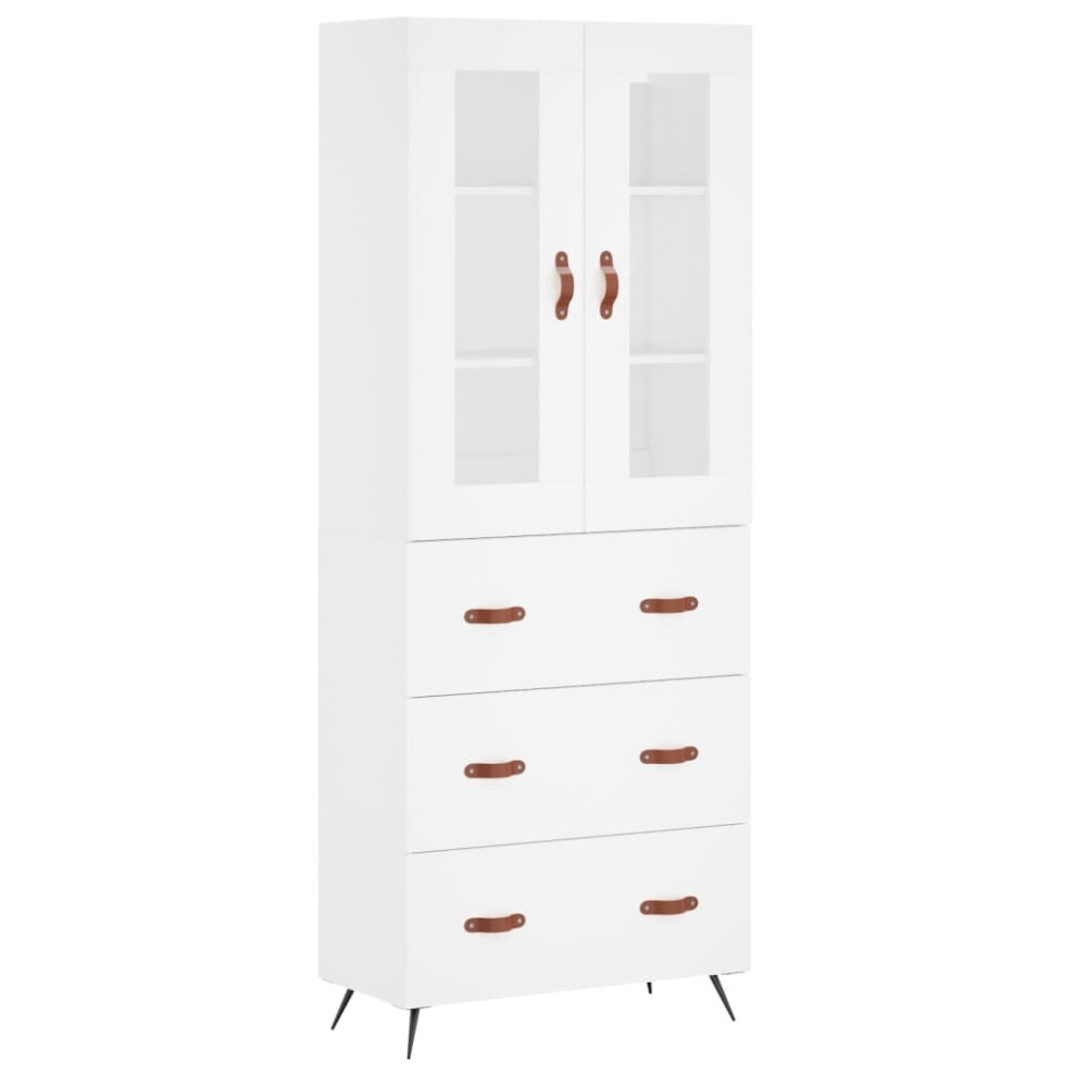 Vidaxl Highboard Sideboard Cupboard Storage Cabinet Engineered Wood White
