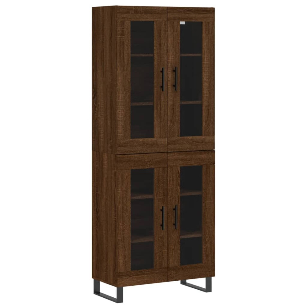 vidaXL Highboard Sideboard Cupboard Storage Cabinet Brown Oak Engineered Wood