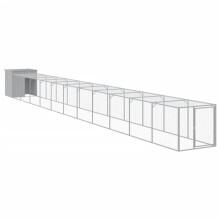 (light grey, 110 x 1221 x 110 cm) vidaXL Chicken Cage Chicken Run Coop with Run Anthracite Galvanised Steel