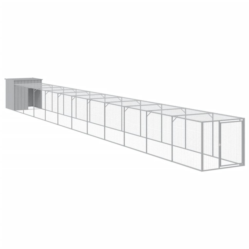 Vidaxl (Light Grey, 110 X 1221 X 110 Cm) Chicken Cage Chicken Run Coop With Run Anthracite Galvanised Steel