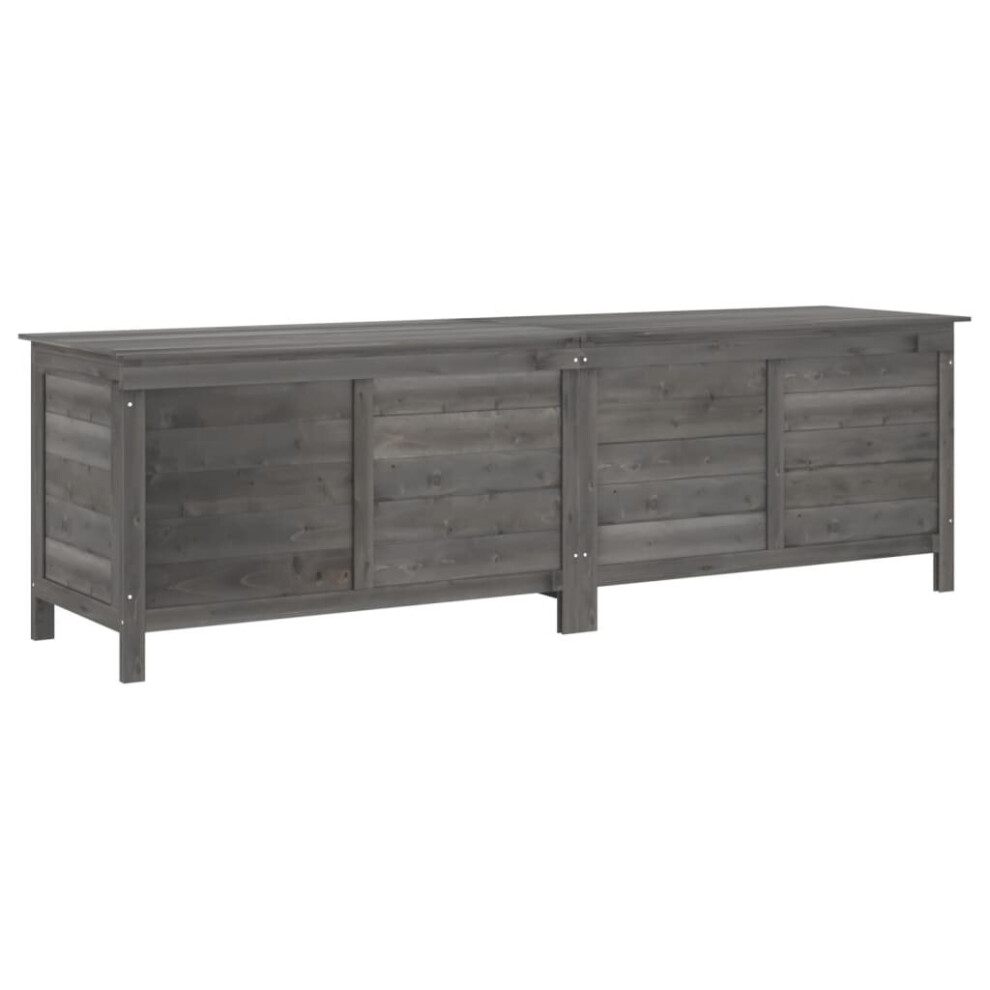 Vidaxl (Anthracite, 198.5 X 50 X 56.5 Cm) Garden Storage Box Outdoor Storage Chest Trunk Toy Box Solid Wood Fir