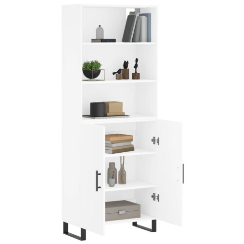 VidaXL (white, 2 doors) vidaXL Highboard Sideboard Storage Cabinet High Gloss White Engineered Wood 2
