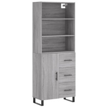 (grey sonoma, 1 door 3 drawers) vidaXL Highboard Sideboard Storage Cabinet High Gloss White Engineered Wood