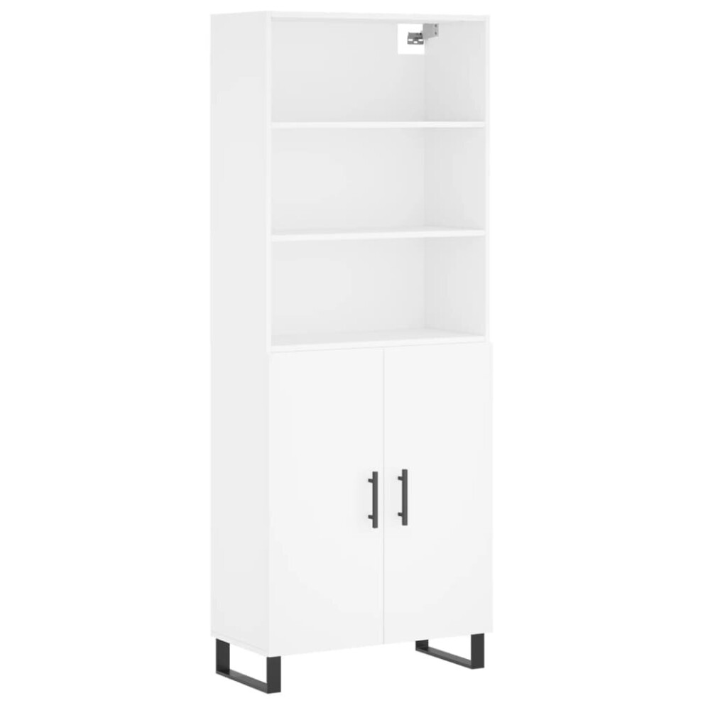 (white, 2 doors) vidaXL Highboard Sideboard Storage Cabinet High Gloss White Engineered Wood