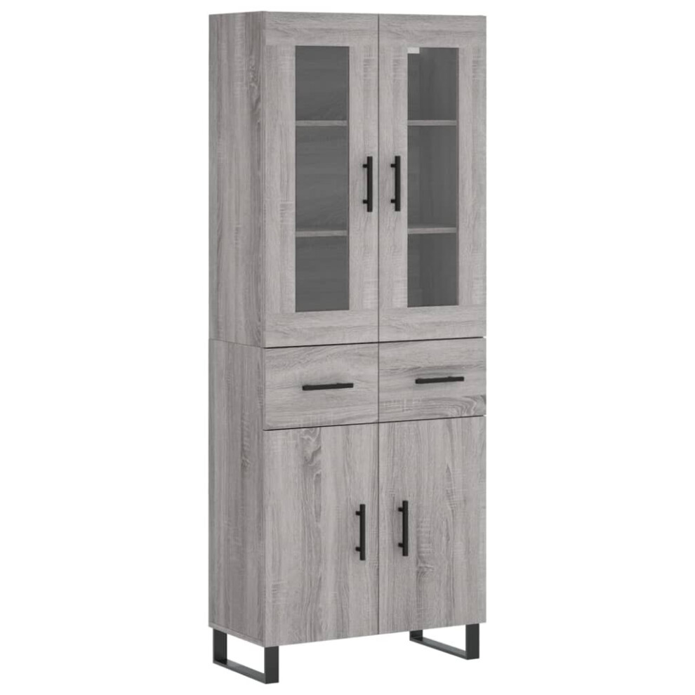 (grey sonoma, 2 doors 2 drawers) vidaXL Highboard Sideboard Cupboard Side Board Storage Cabinet Engineered Wood