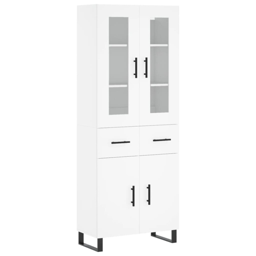 (white, 2 doors 2 drawers) vidaXL Highboard Sideboard Cupboard Side Board Storage Cabinet Engineered Wood