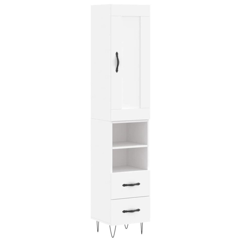 (white, 2 drawers 2 shelves) vidaXL Highboard Sideboard Tall Storage Cabinet Side Cabinet Engineered Wood