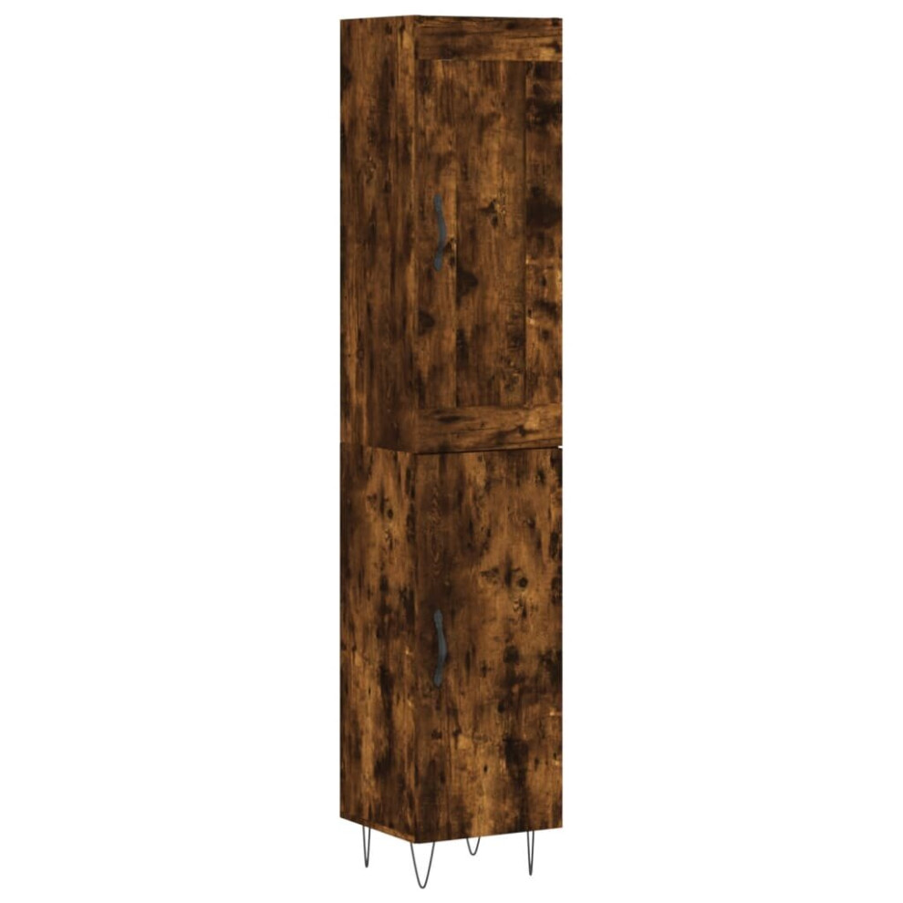 (smoked oak, 1 door) vidaXL Highboard Sideboard Tall Storage Cabinet Side Cabinet Engineered Wood