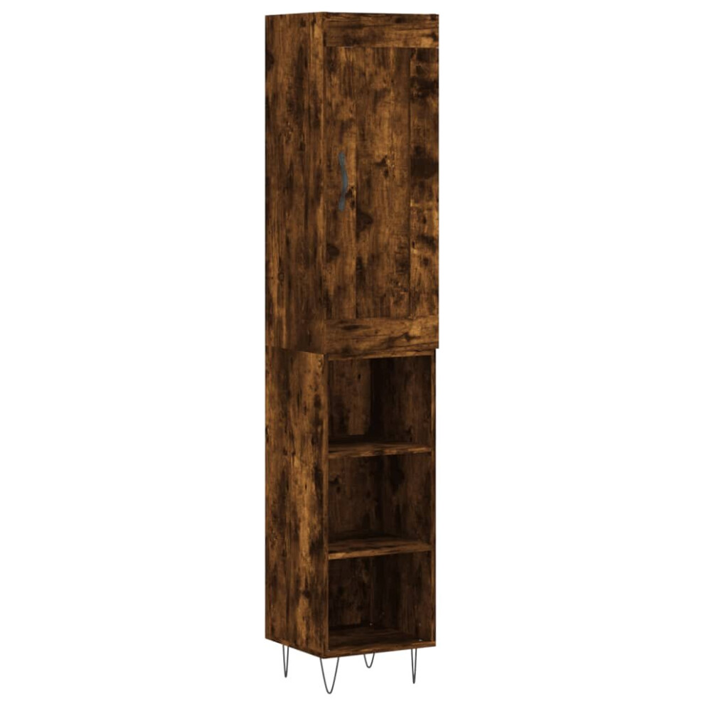 (smoked oak, 3 shelves) vidaXL Highboard Sideboard Tall Storage Cabinet Side Cabinet Engineered Wood