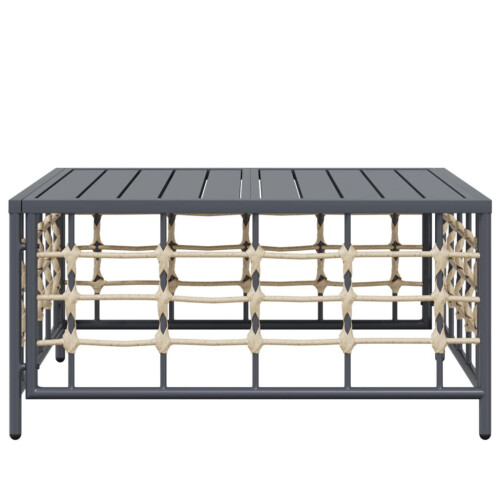 VidaXL vidaXL Garden Table Outdoor Dining Table Coffee Table Anthracite Poly Rattan 2
