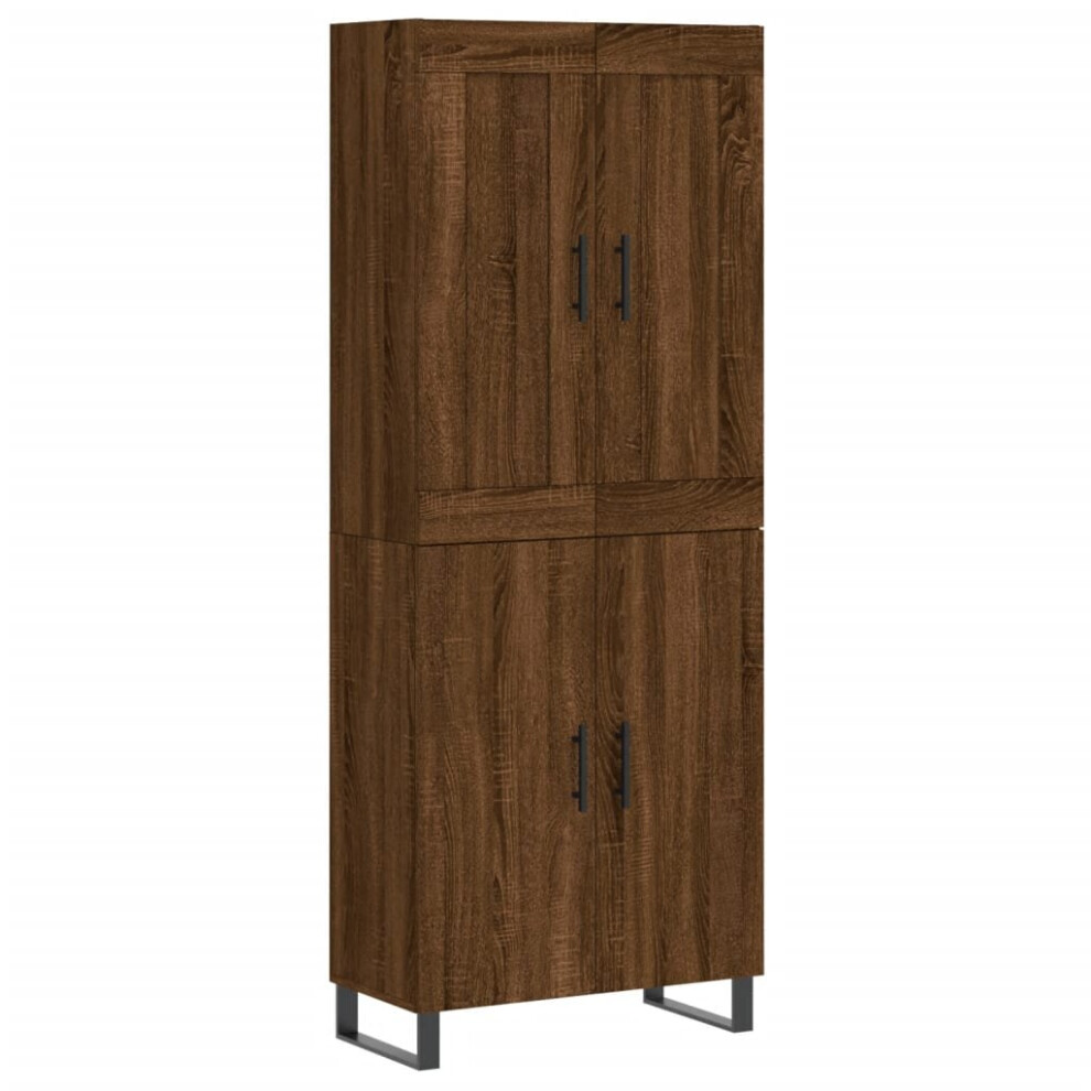 (brown oak, 2 doors) vidaXL Highboard Sideboard Tall Storage Cabinet Side Cabinet Engineered Wood