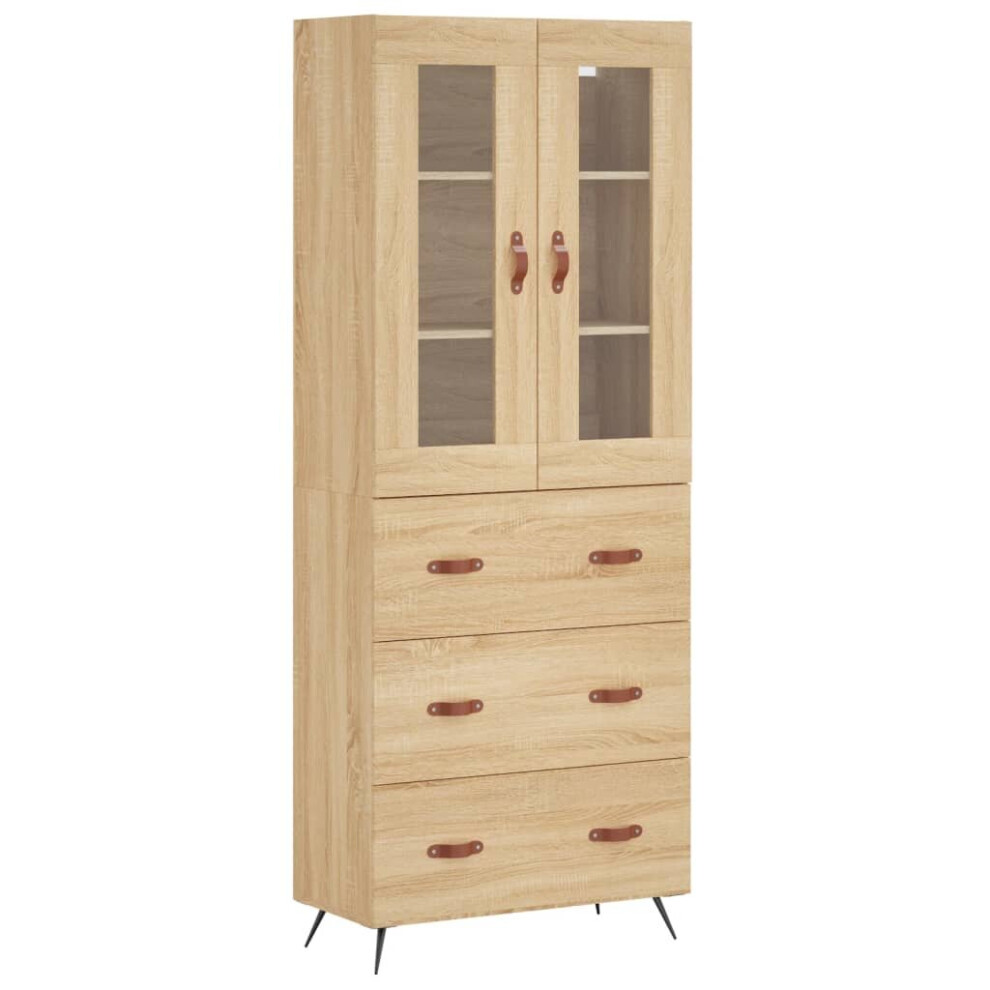 Vidaxl Highboard Sideboard Cupboard Storage Cabinet Sonoma Oak Engineered Wood