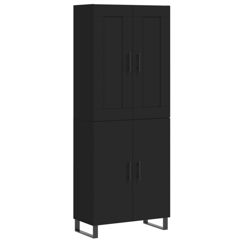 (black, 2 doors) vidaXL Highboard Sideboard Tall Storage Cabinet Side Cabinet Engineered Wood