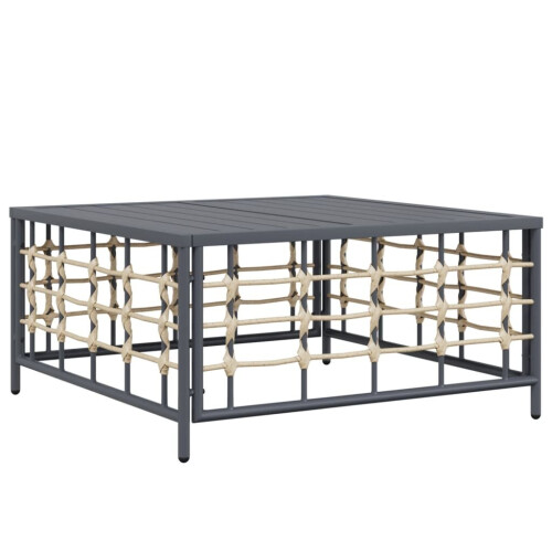 VidaXL vidaXL Garden Table Outdoor Dining Table Coffee Table Anthracite Poly Rattan 1