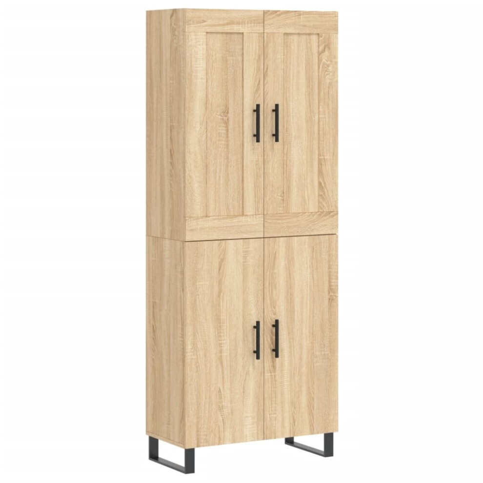 Vidaxl (Sonoma Oak, 2 Doors) Highboard Sideboard Tall Storage Cabinet Side Cabinet Engineered Wood