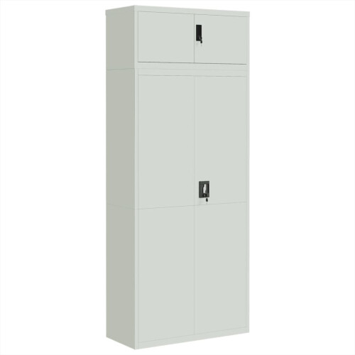 VidaXL vidaXL Aktenschrank Hellgrau 90x40x220 cm Stahl