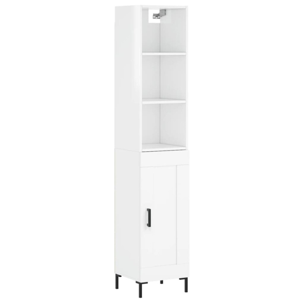 (high gloss white, 1 wood door) vidaXL Highboard Sideboard Storage Cabinet Side Cabinet White Engineered Wood