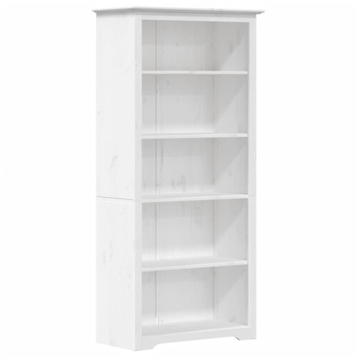 VidaXL vidaXL Bookcase Bookshelf Sideboard Cabinet BODO White Solid Wood Pine 5-Tier 1