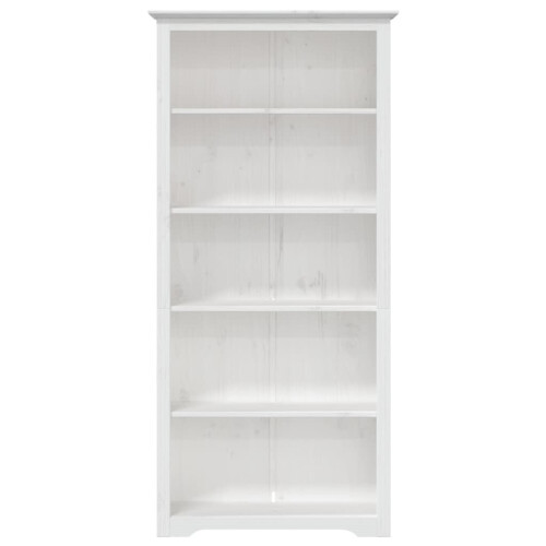 VidaXL vidaXL Bookcase Bookshelf Sideboard Cabinet BODO White Solid Wood Pine 5-Tier 2