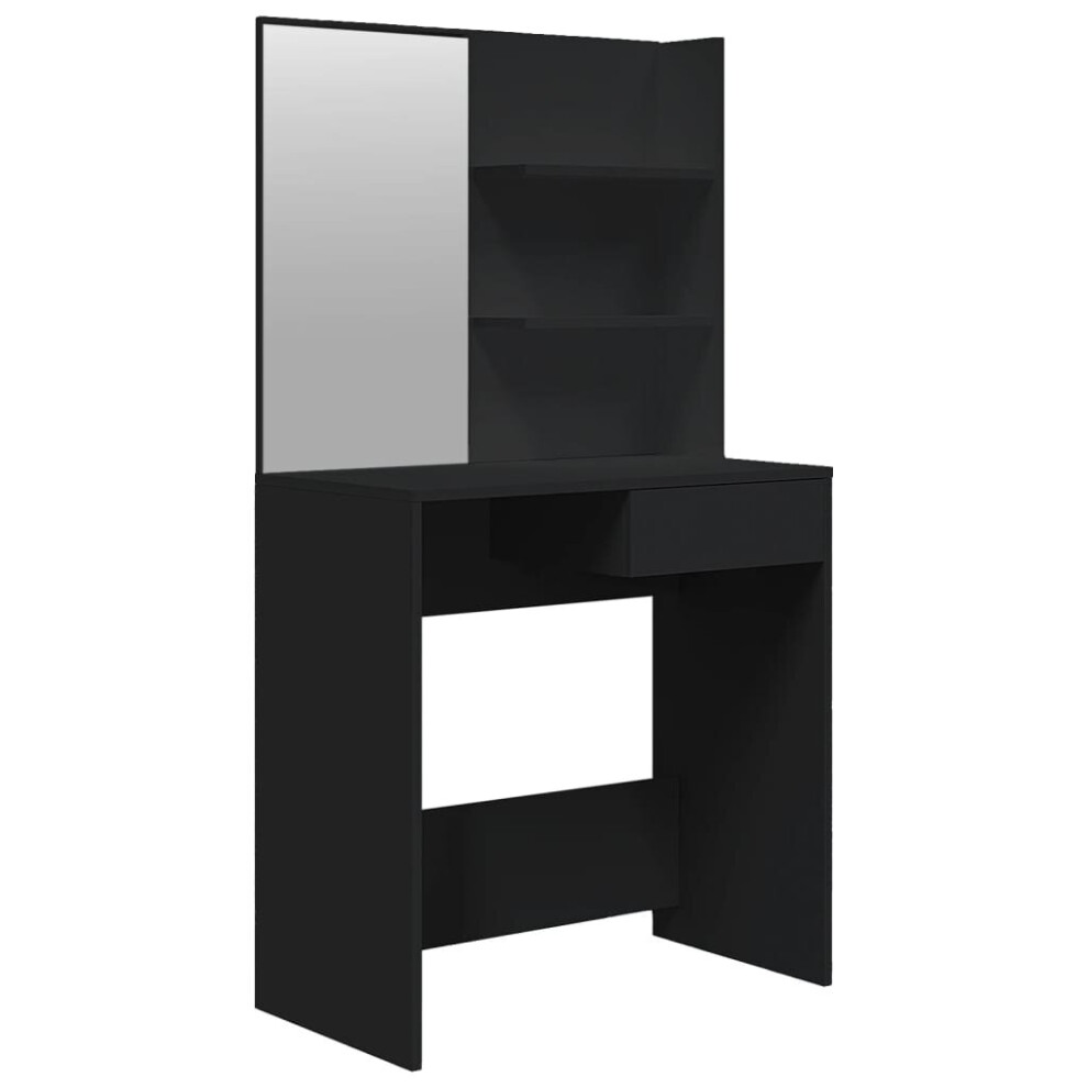 vidaXL Dressing Table Makeup Desk with Mirror Vanity Table Makeup Table Black