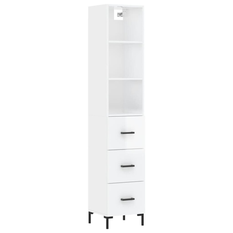 (high gloss white, 3 drawers) vidaXL Highboard Sideboard Storage Cabinet Side Cabinet White Engineered Wood