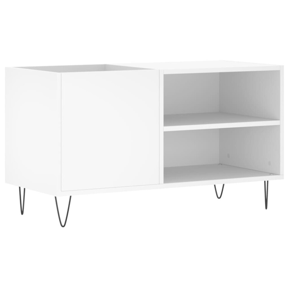 vidaXL Record Cabinet Record Storage Cabinet Sideboard White Engineered Wood