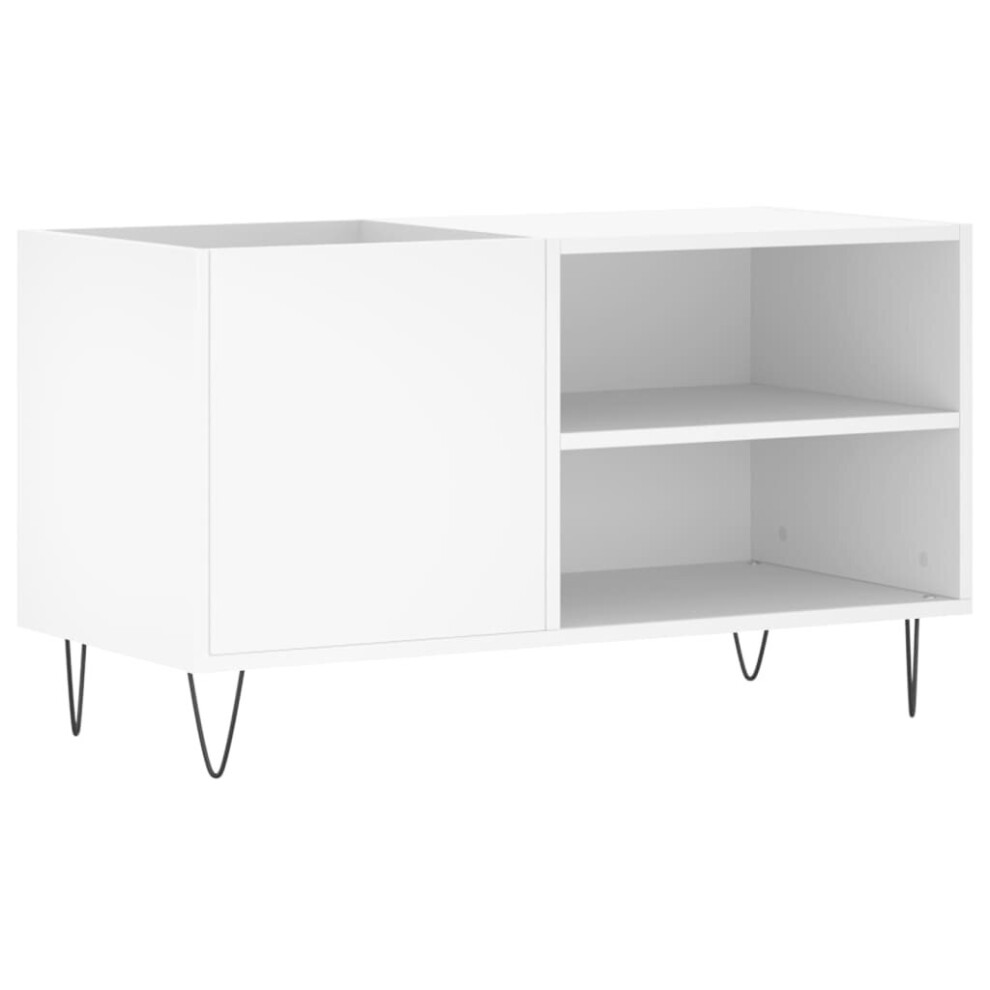 vidaXL Record Cabinet Record Storage Cabinet Sideboard White Engineered Wood