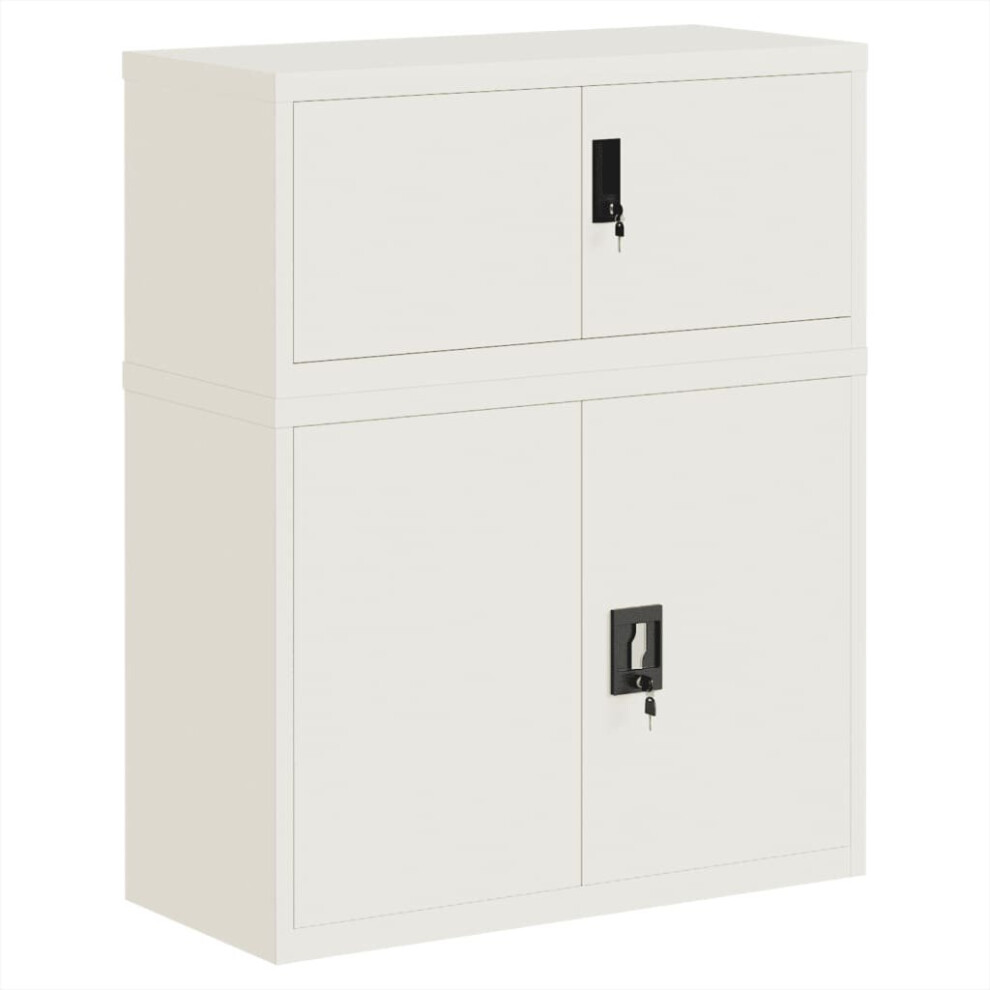 New Vidaxl (, 90 X 40 X 110 Cm) File Cabinet Storage Cabinet Office Filing Cabinet Storage Unit Steel White
