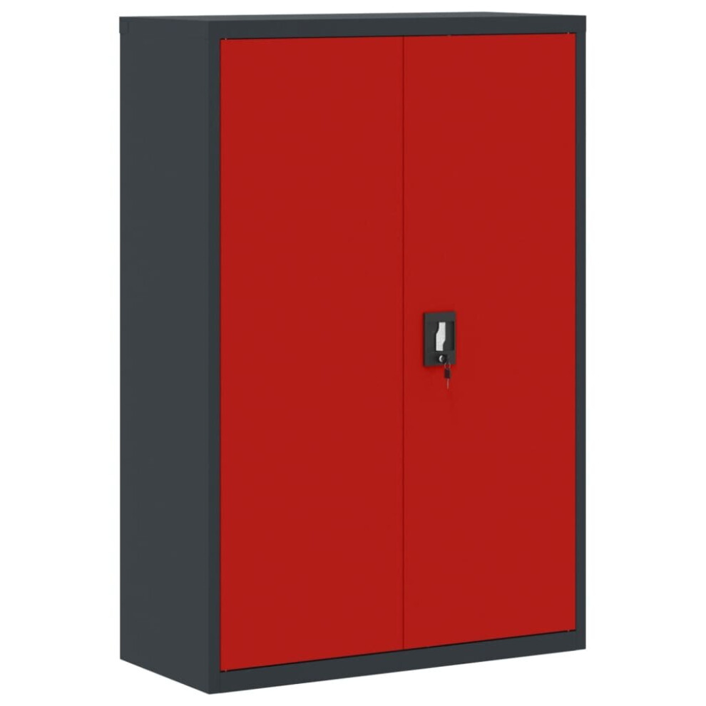 (anthracite and red, 90 x 40 x 140 cm) vidaXL Office Cabinet Steel Filing Storage File Cabinet Cupboard Under Desk