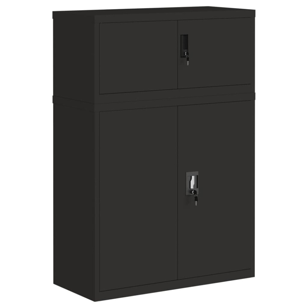 Vidaxl (Black, 90 X 40 X 130 Cm) File Cabinet Storage Cabinet Office Filing Cabinet Storage Unit Steel